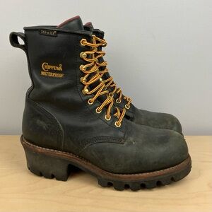 Chippewa Women’s Size 8.0 Wide Tinsley 8” Black Leather Steel Toe Logger Boots